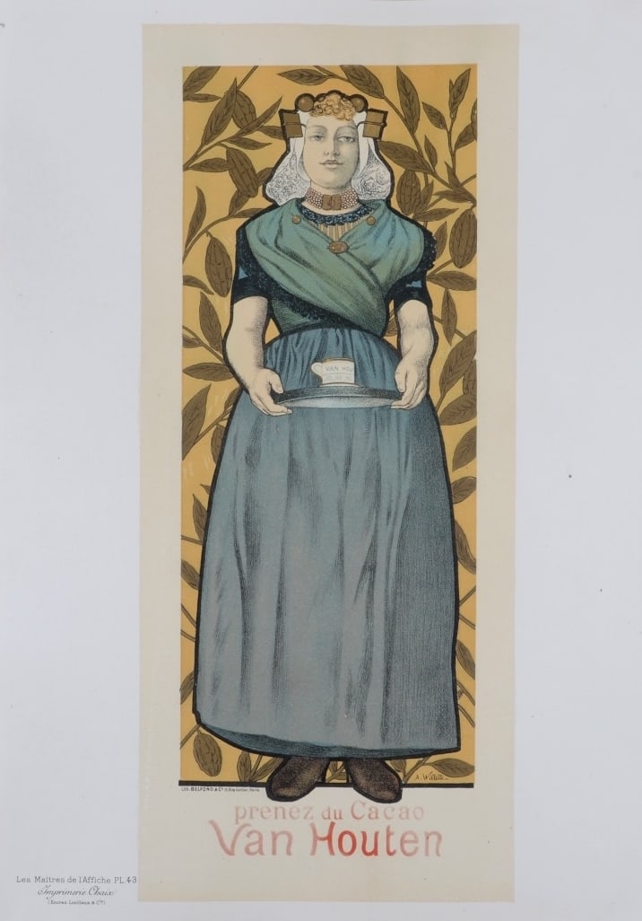 Adolph E. Willette : Les Maitres de L’Affiche - Cacao Van Houten, 1896: Adolph E. Willette (1857-1926) Cacao Van Houten, 1896 Les Maitres de L’Affiche : PL. 43 Lithograph on wove paper. Signed on the plate lower right margin. Dimensions : + Size of the sheet : 39,4 x 28