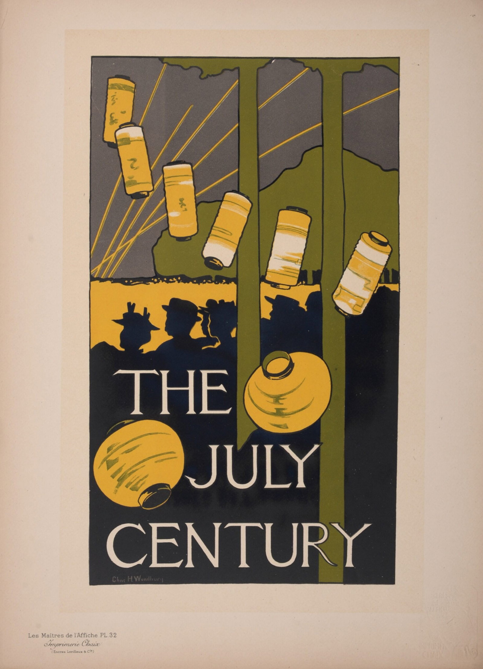 Charles H. Woodbury : Les Maitres de L’Affiche - The July Century, 1897: Charles H. Woodbury (1864-1940) The July Century, 1897 Les Maitres de L’Affiche : PL. 32 Lithograph on wove paper. Signed on the plate lower right margin. Dimensions : + Size of the sheet : 39,4 x 2