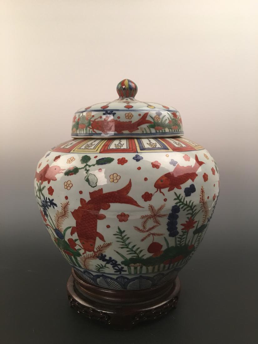 Chinese Wucai Fish& Algae Pattern Decorated Porcelain (1 of 9)