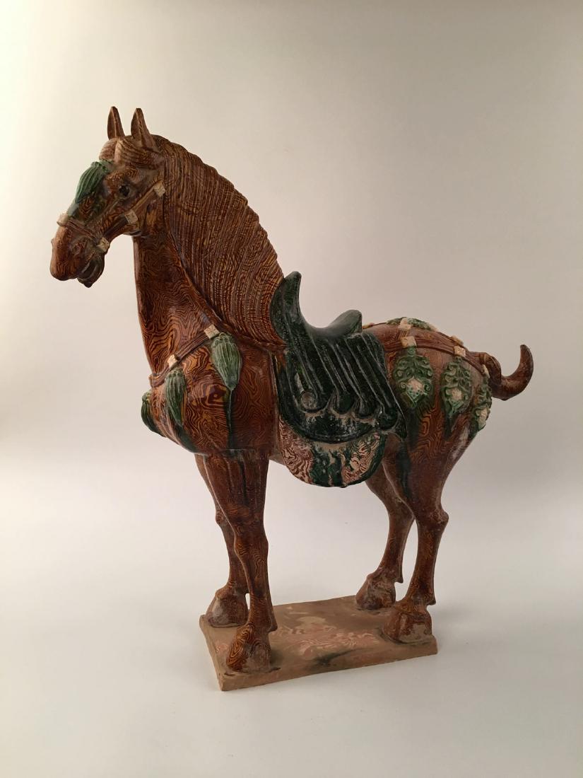 Chinese Jiaotai Porcelain Horse Statue: Chinese Jiaotai Porcelain Horse Statue 22-3/4'' H ; 22-3/8'' W, 18.2 lb Shipping: We are able to pack and ship this item to an address in the United States for $60.00 via UPS Ground or USPS Priority M