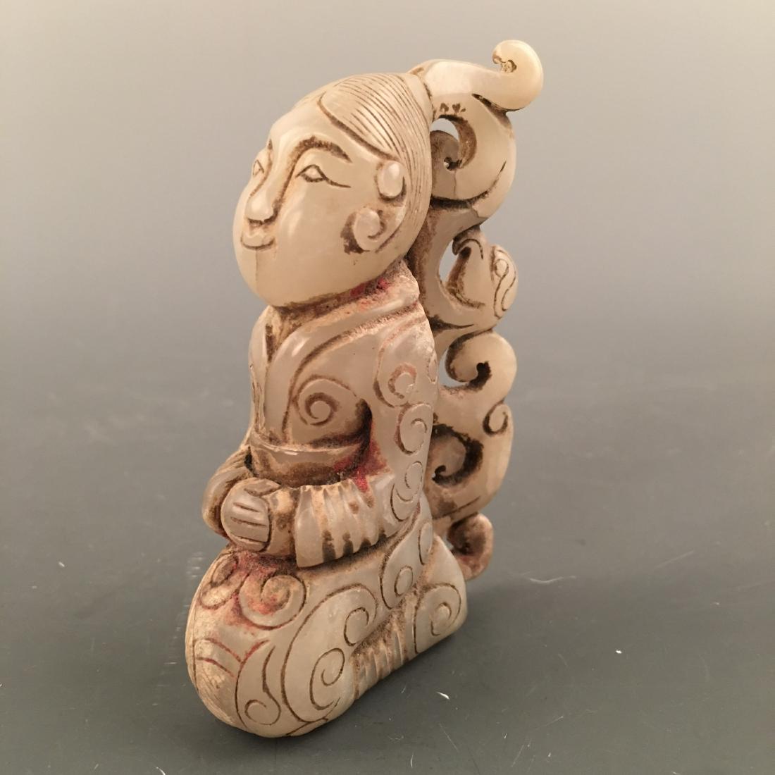 Chinese Jade Figure: Chinese Jade Figure 3-1/2'' H; 2-1/2'' W; 136 g Shipping: We are able to pack and ship this item to an address in the United States via UPS Ground or USPS Priority Mail, inquiry for quote. Tracking in