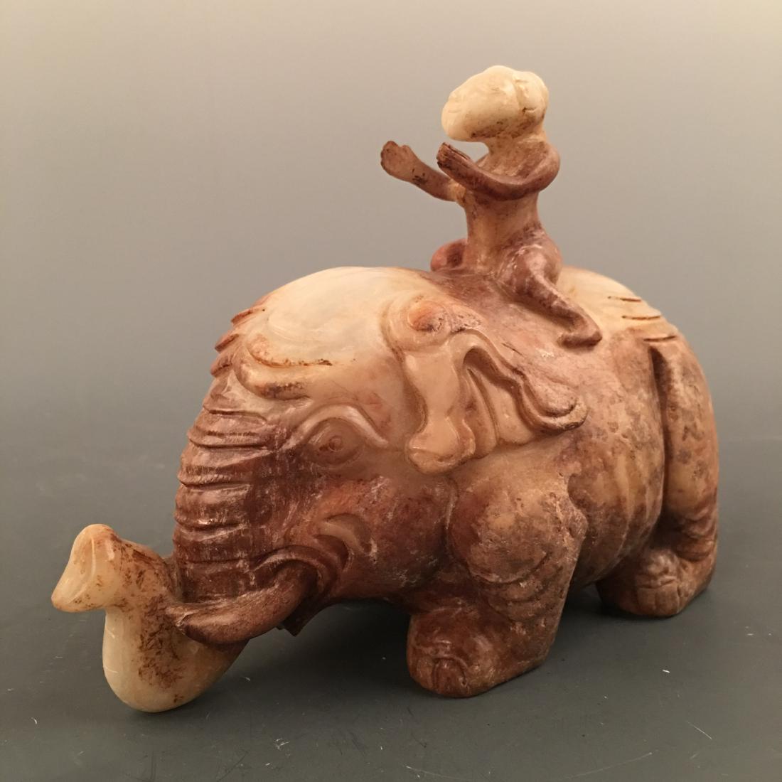 Chinese Jade 'Kid on Elephant' Figure: Chinese Jade 'Kid on Elephant' Figure 4-3/4'' H; 5-1/4'' W; 1327 g Shipping: We are able to pack and ship this item to an address in the United States via UPS Ground or USPS Priority Mail, inquiry for