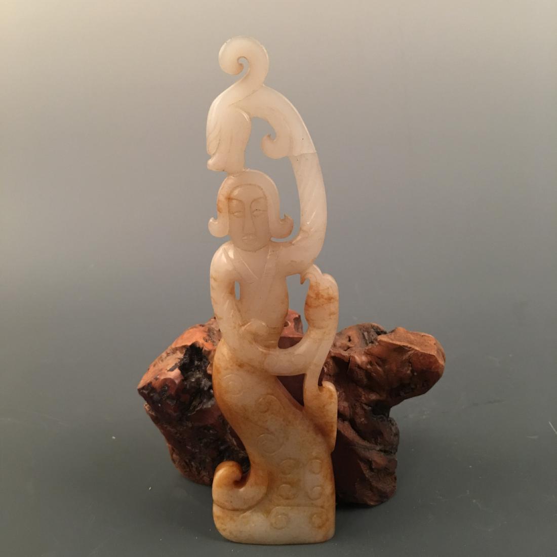 Chinese Jade Dancer Figure: Chinese Jade Dancer Figure 6-3/4'' H, 1-3/4'' W; 144 g Shipping: We are able to pack and ship this item to an address in the United States via UPS Ground or USPS Priority Mail, inquiry for quote. Trac