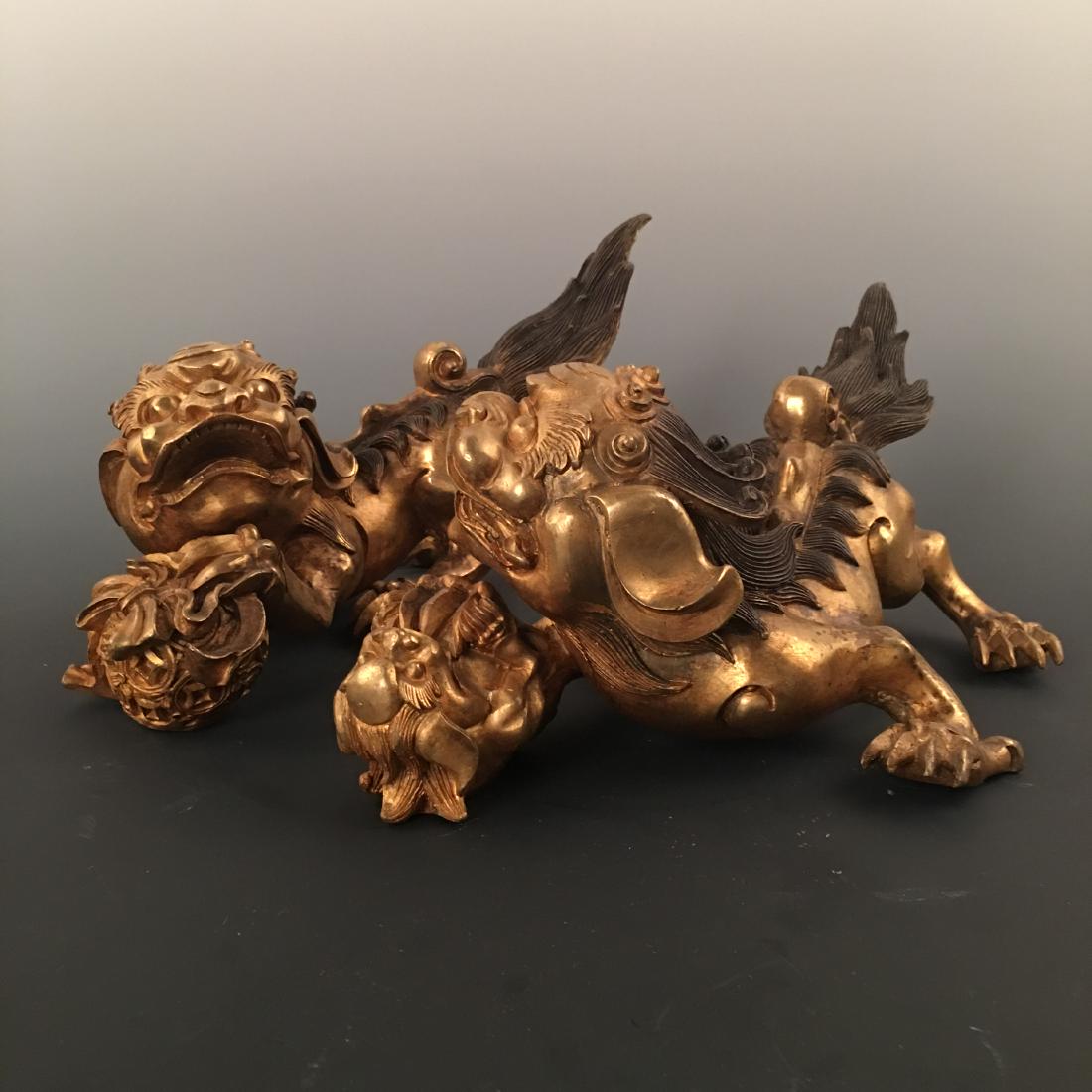 Chinese Gilt Bronze Ruishou Figure Pair (1 of 8)