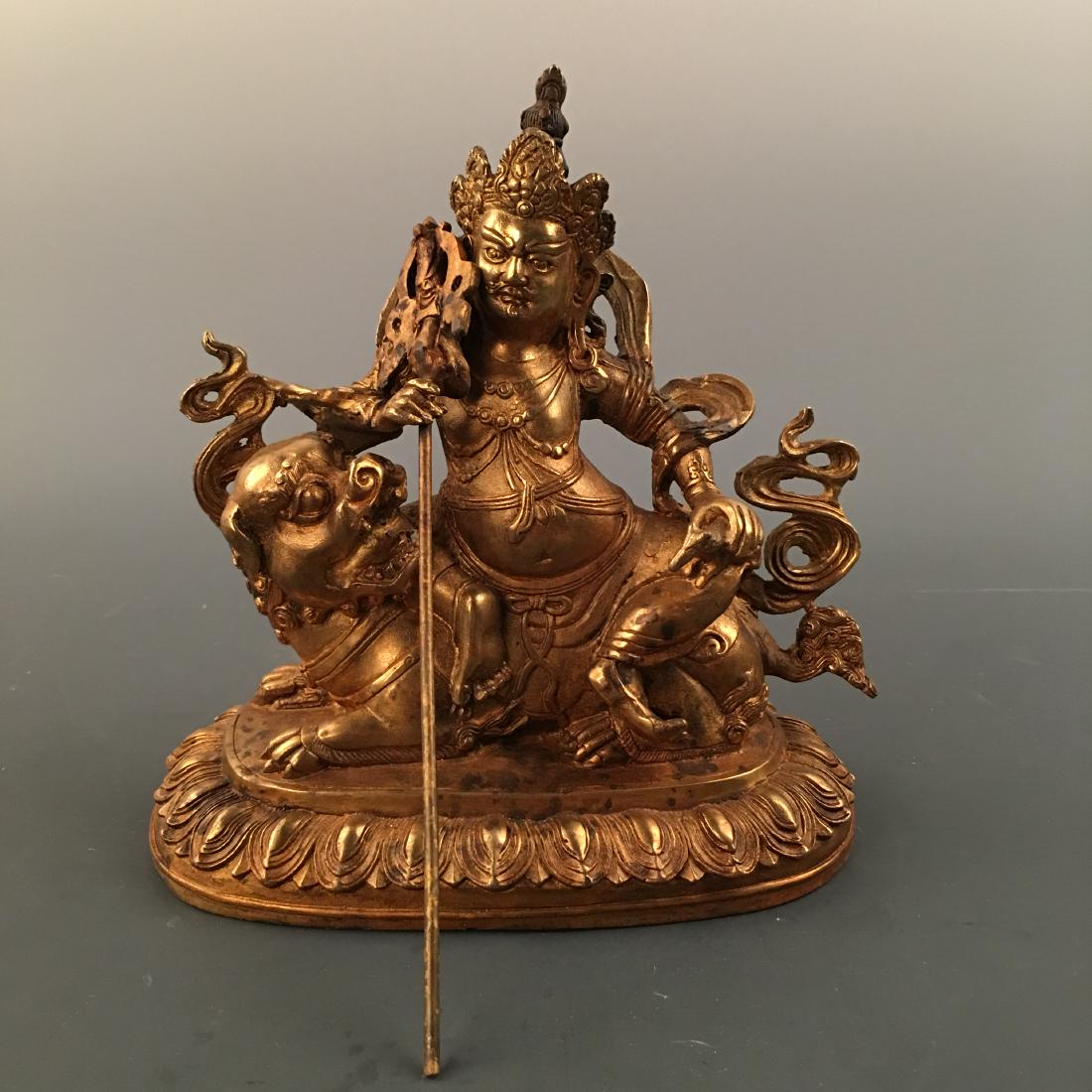 Chinese Gilt Bronze Buddha Figure: Chinese Gilt Bronze Buddha Figure 7-1/8'' H; 7'' W; 2.8 lb Shipping: We are able to pack and ship this item to an address in the United States via UPS Ground or USPS Priority Mail, inquiry for quote. 