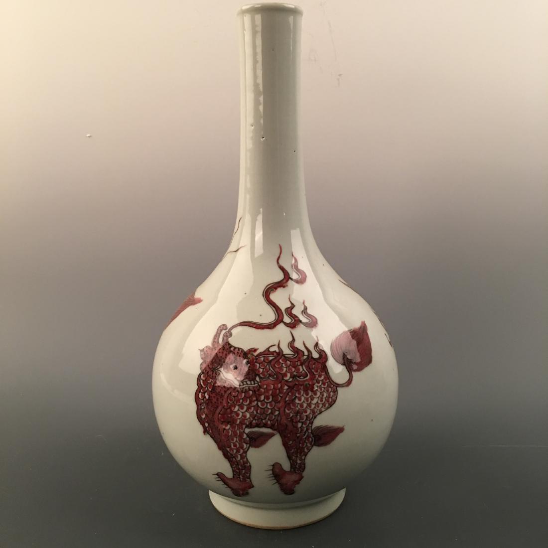 Chinese Copper Red Dragon Vase Aug 02, 2019 Fox Wood Auctioneer in PA