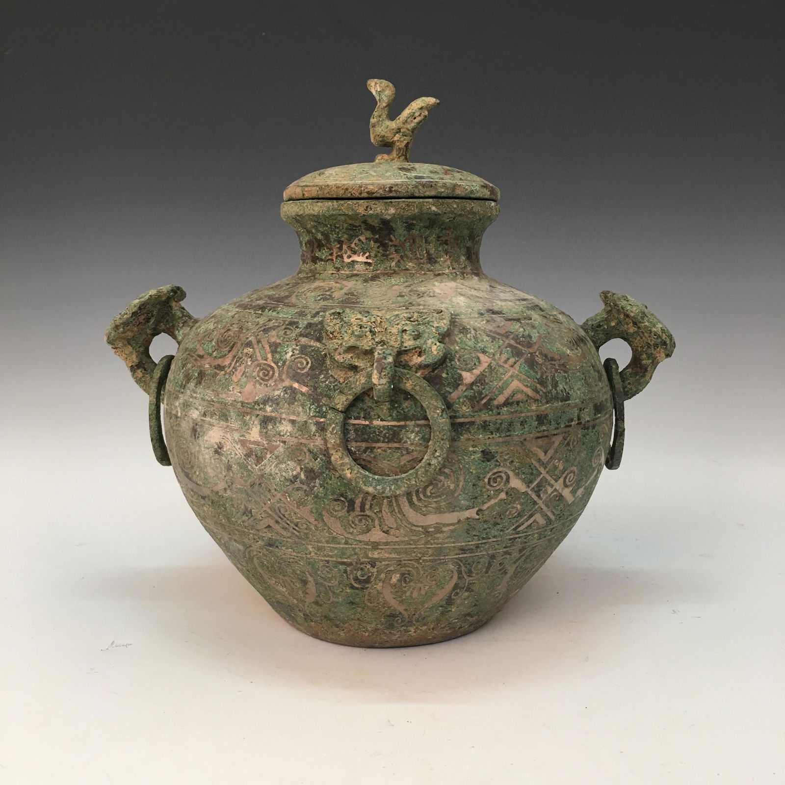 Chinese Gold and Silver Plating Bronze Jar and Cover (1 of 8)