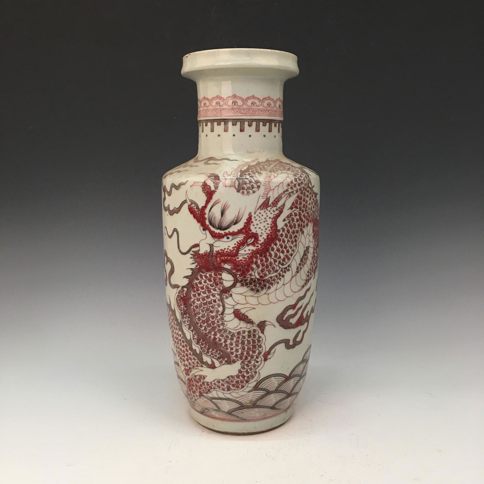 Chinese Copper Red 'Dragon' Vase (1 of 8)