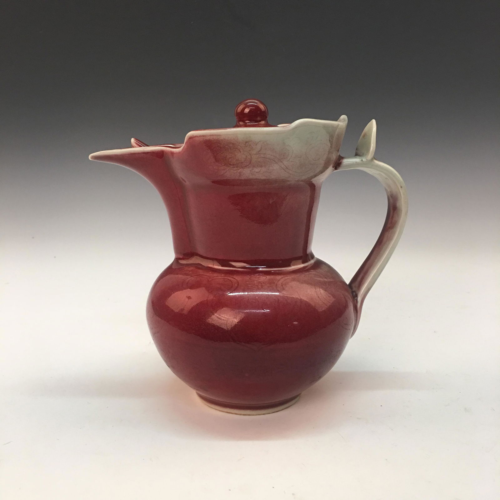 Chinese Red Glazed Pitcher (1 of 5)