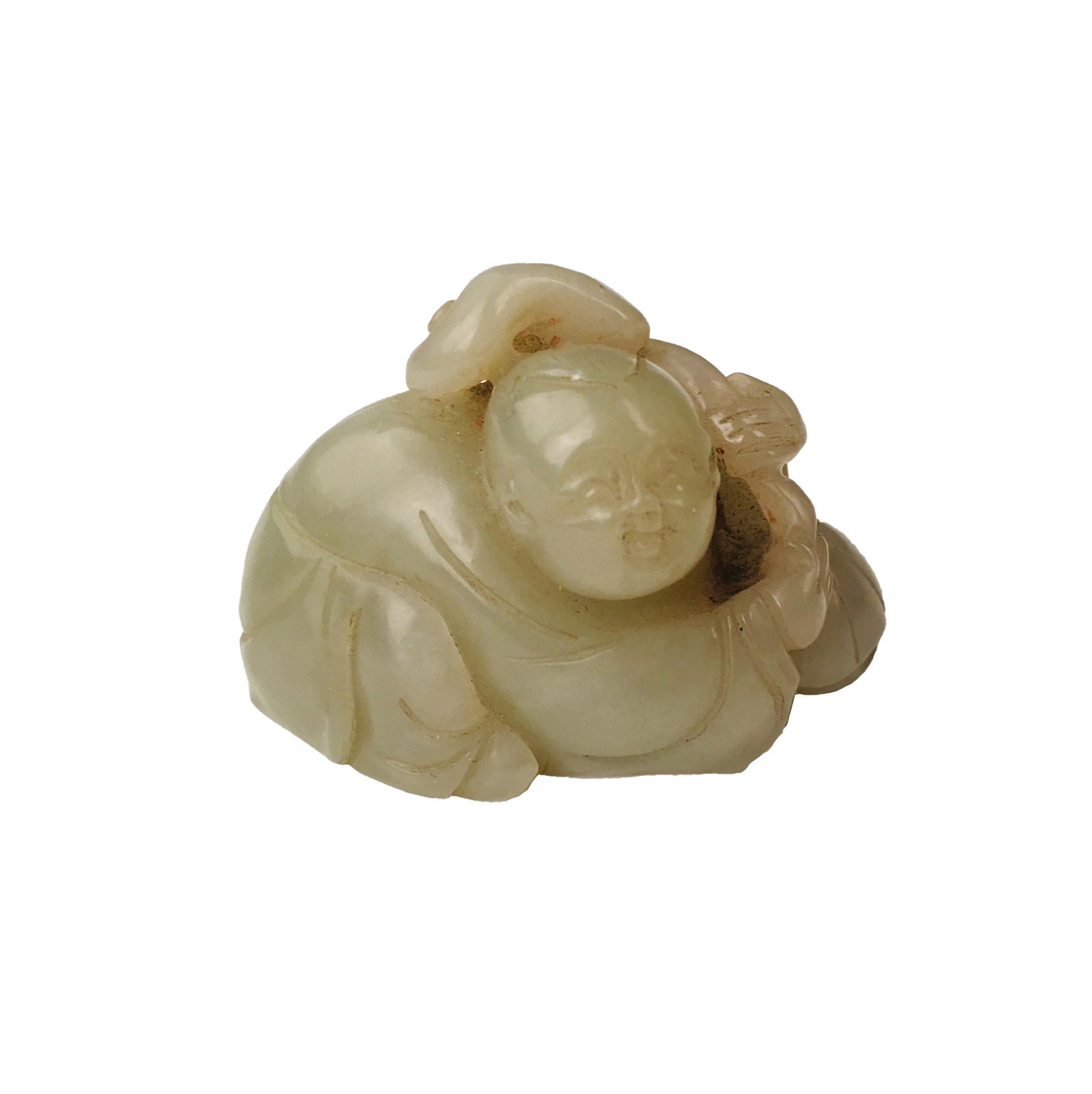 Chinese White Jade Figure: Chinese White Jade Figure 1-1/2'' H; 2-1/2'' W; 147 g Shipping: We are able to pack and ship this item to an address in the United States via UPS Ground or USPS Priority Mail, inquiry for quote. Track