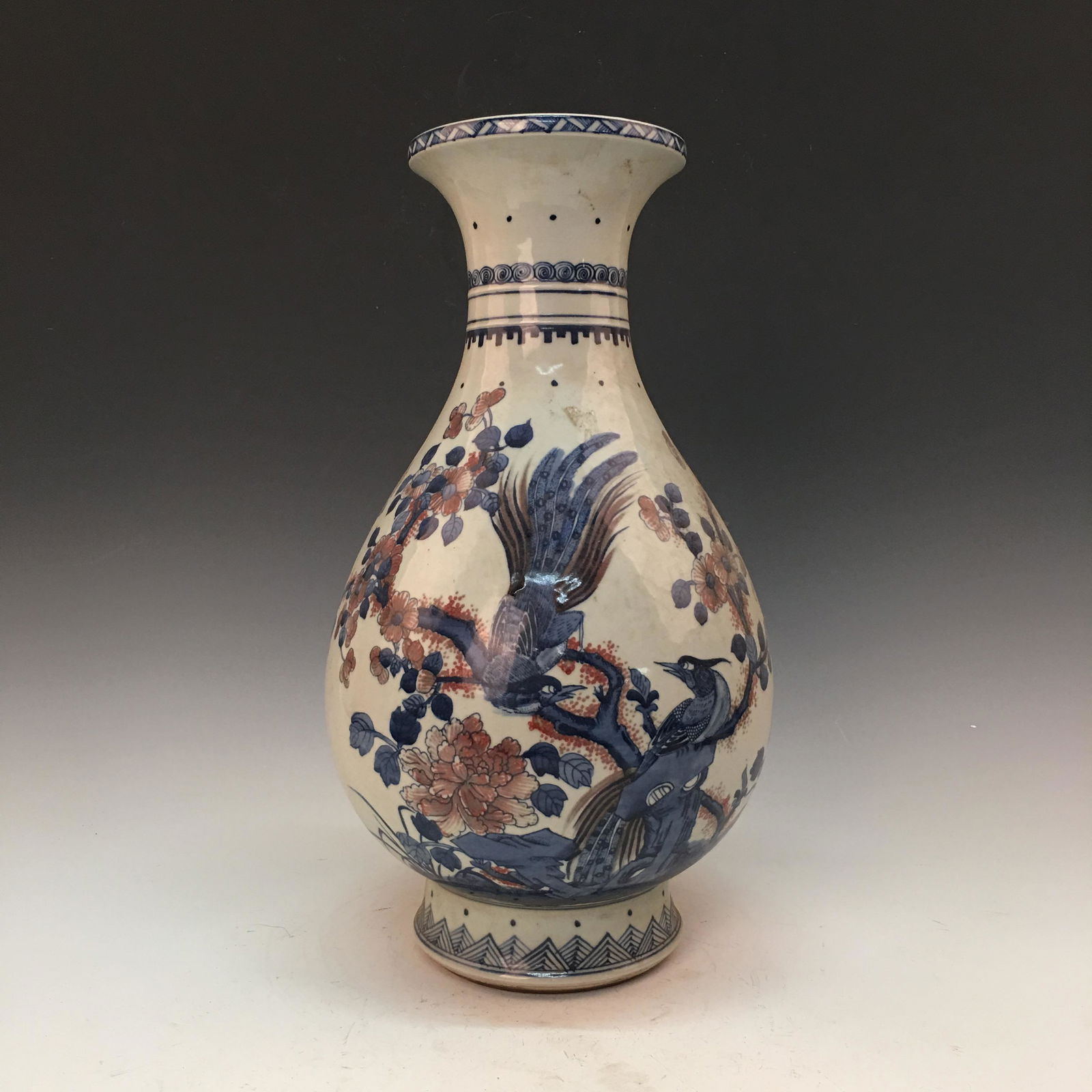 Chinese Blue-White Copper Red Vase (1 of 7)
