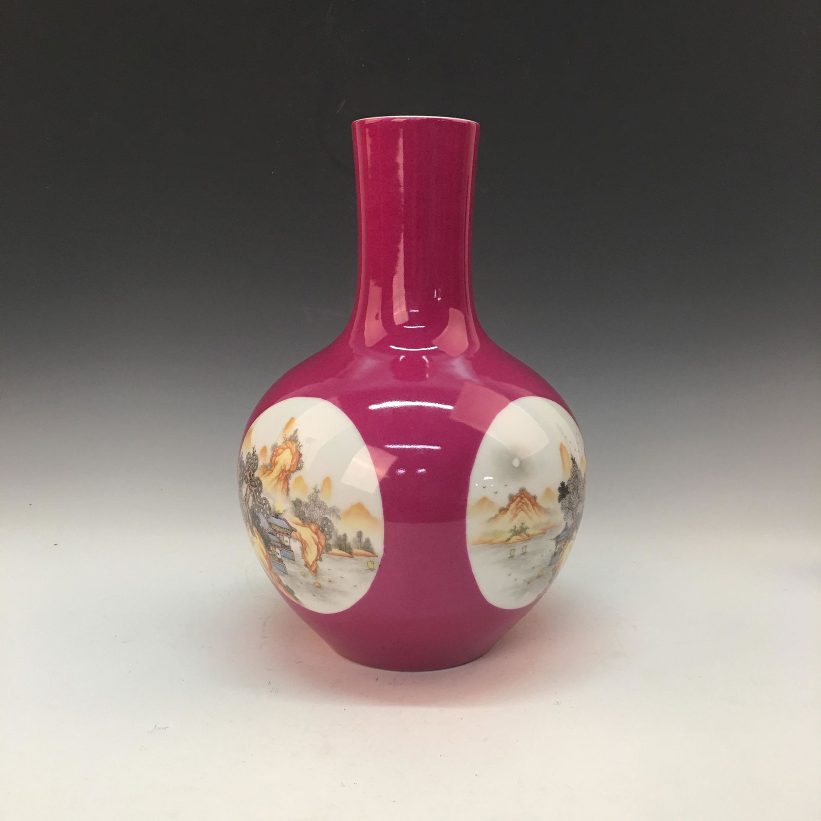 Chinese Famille Rose Bottle Vase, Qianlong Mark (1 of 6)