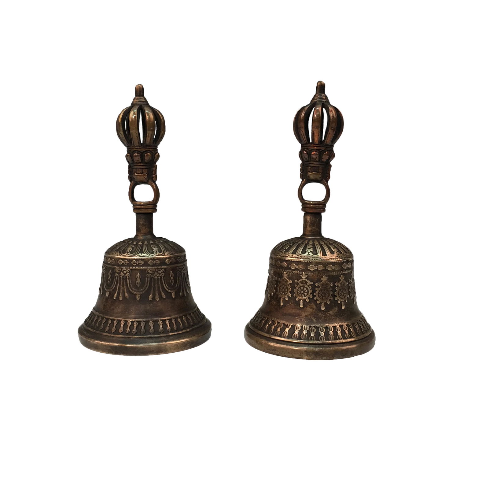 A Pair of Bronze Chinese Buddhism Ritual Bells (1 of 9)