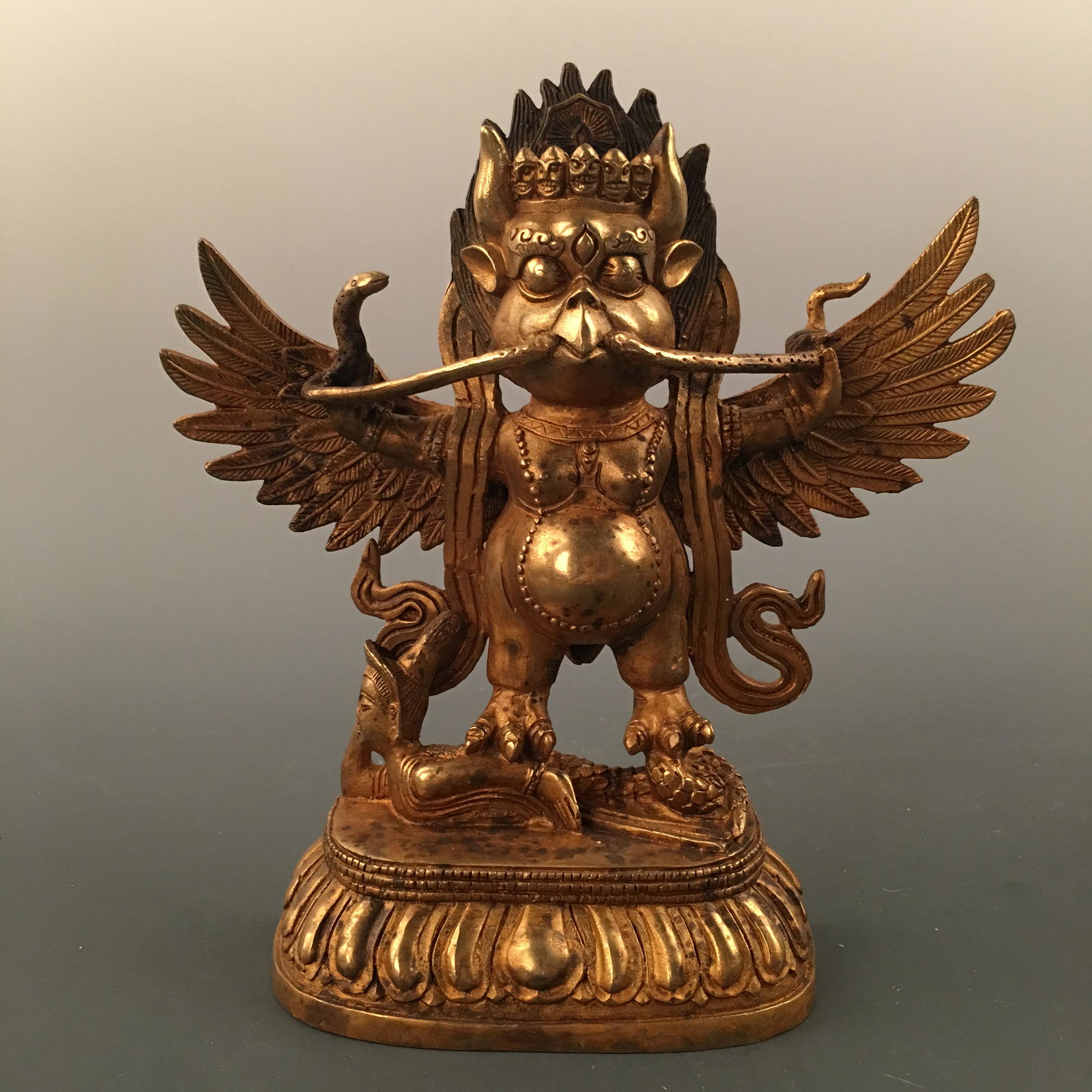 Chinese Gilt Bronze Buddha Figure: Chinese Gilt Bronze Buddha Figure 8-1/2'' H; 8'' W; 3.8 lb Shipping: We are able to pack and ship this item to an address in the United States via UPS Ground or USPS Priority Mail, inquiry for quote. 
