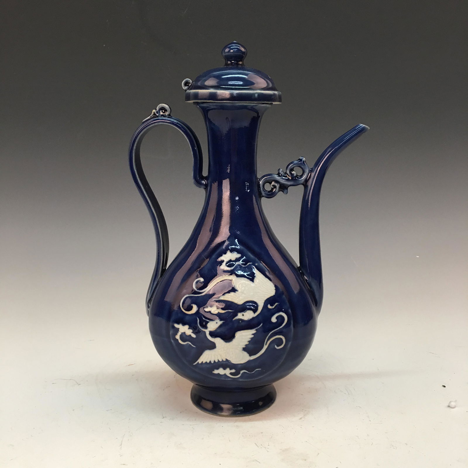 Chinese Blue-White 'Phoenix' Pitcher (1 of 8)