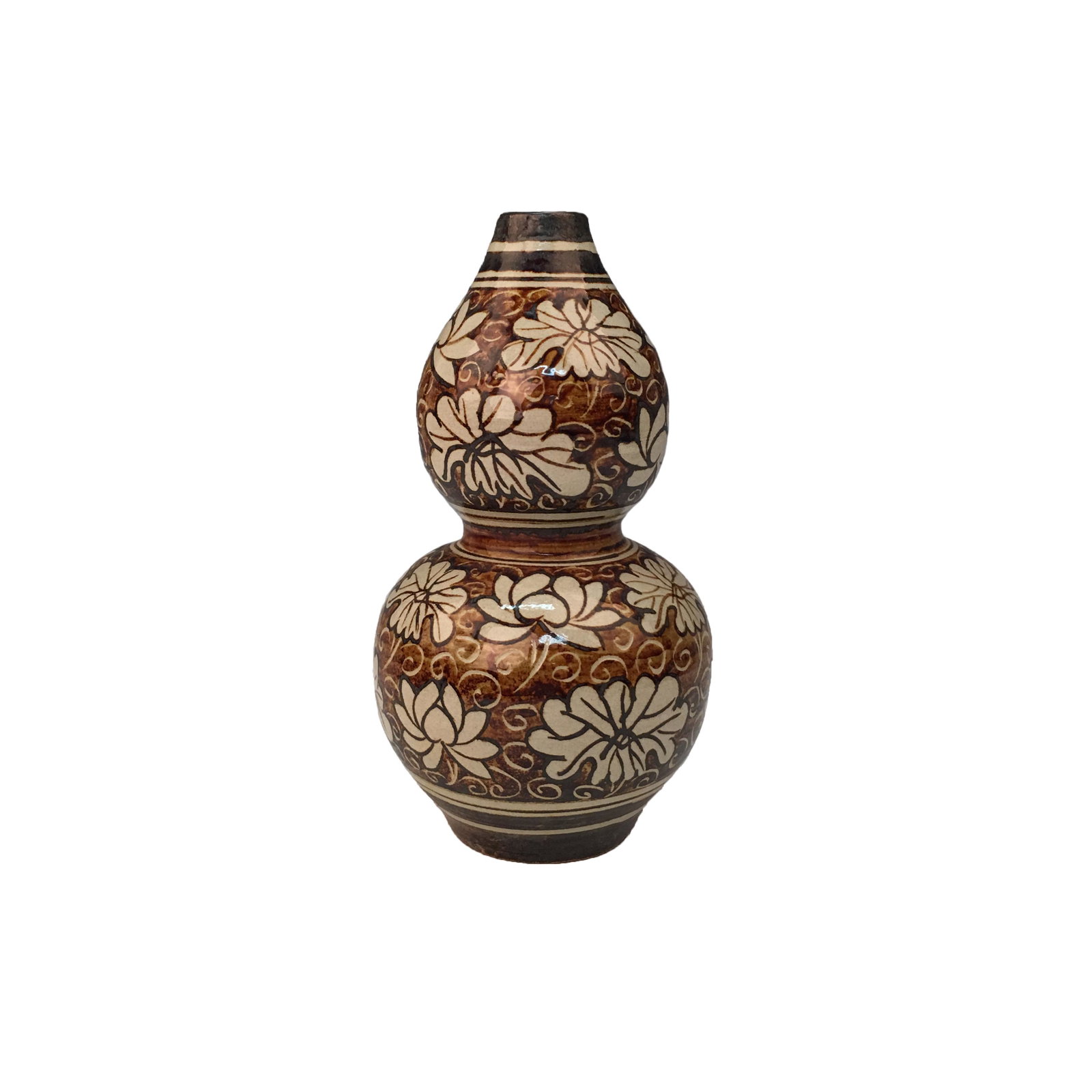 Chinese Ci Zhou Double-Gourd Porcelain Vase: Chinese Ci Zhou Double-Gourd Porcelain Vase 9'' H; 4-3/4'' W; 1.4 lb Shipping: We are able to pack and ship this item to an address in the United States for $30.00 via UPS Ground or USPS Priority Mail