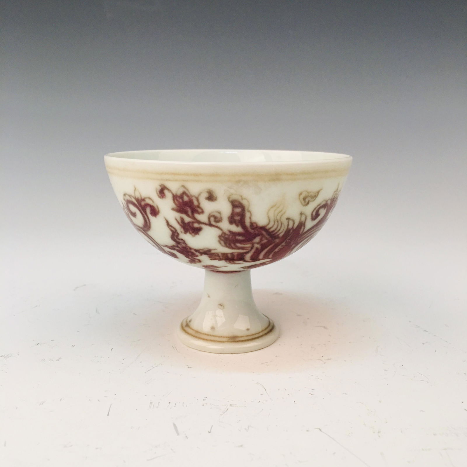 Chinese Copper Red Standing Cup, Chenghua Mark (1 of 7)