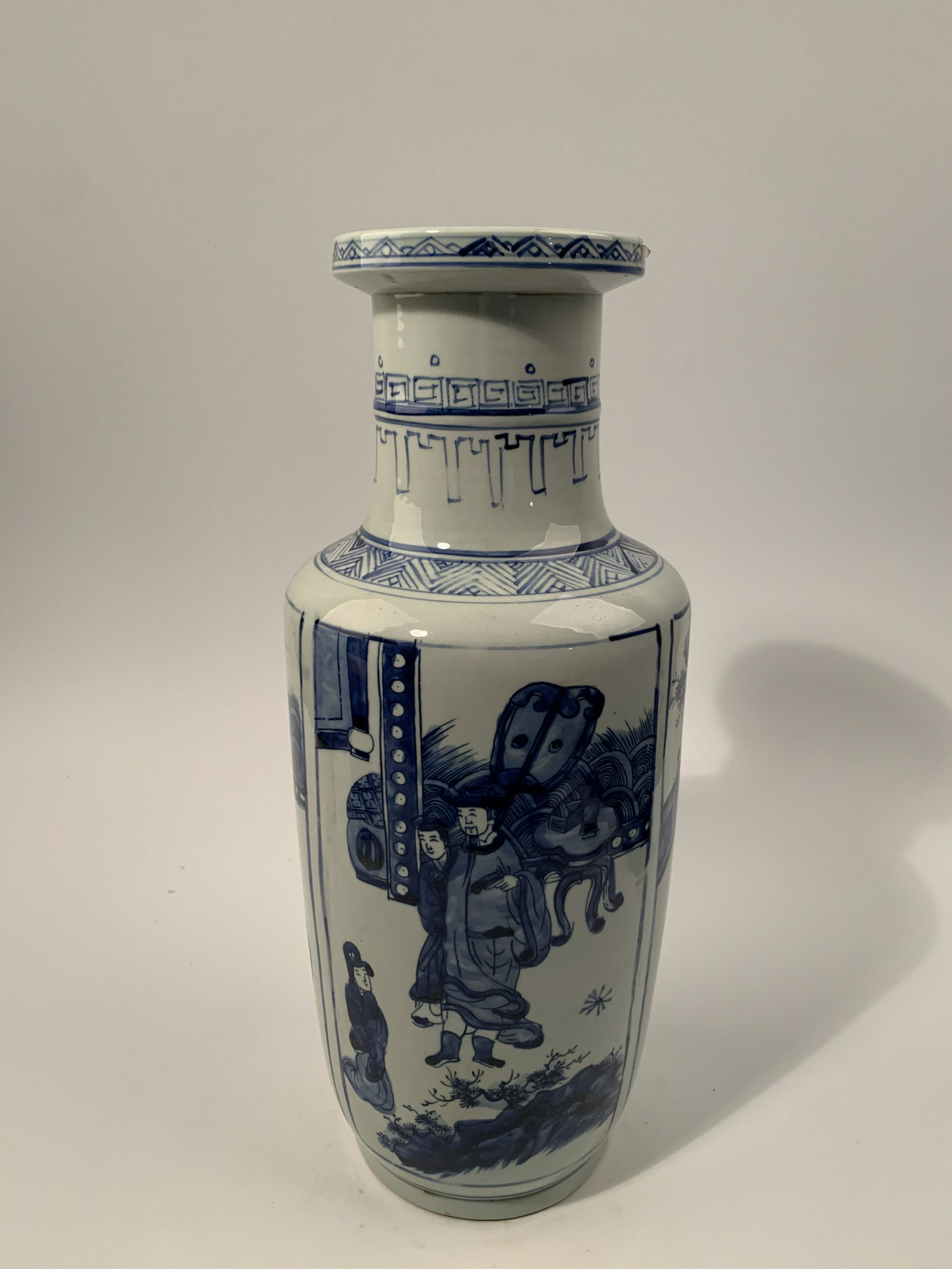 Chinese Blue and White Vase: Chinese Blue and White Vase 17-3/4'' H 7-1/4'' W 7.6 lb Shipping: We are able to pack and ship this item to an address in the United States via UPS Ground or USPS Priority Mail for $35.22. Tracking in