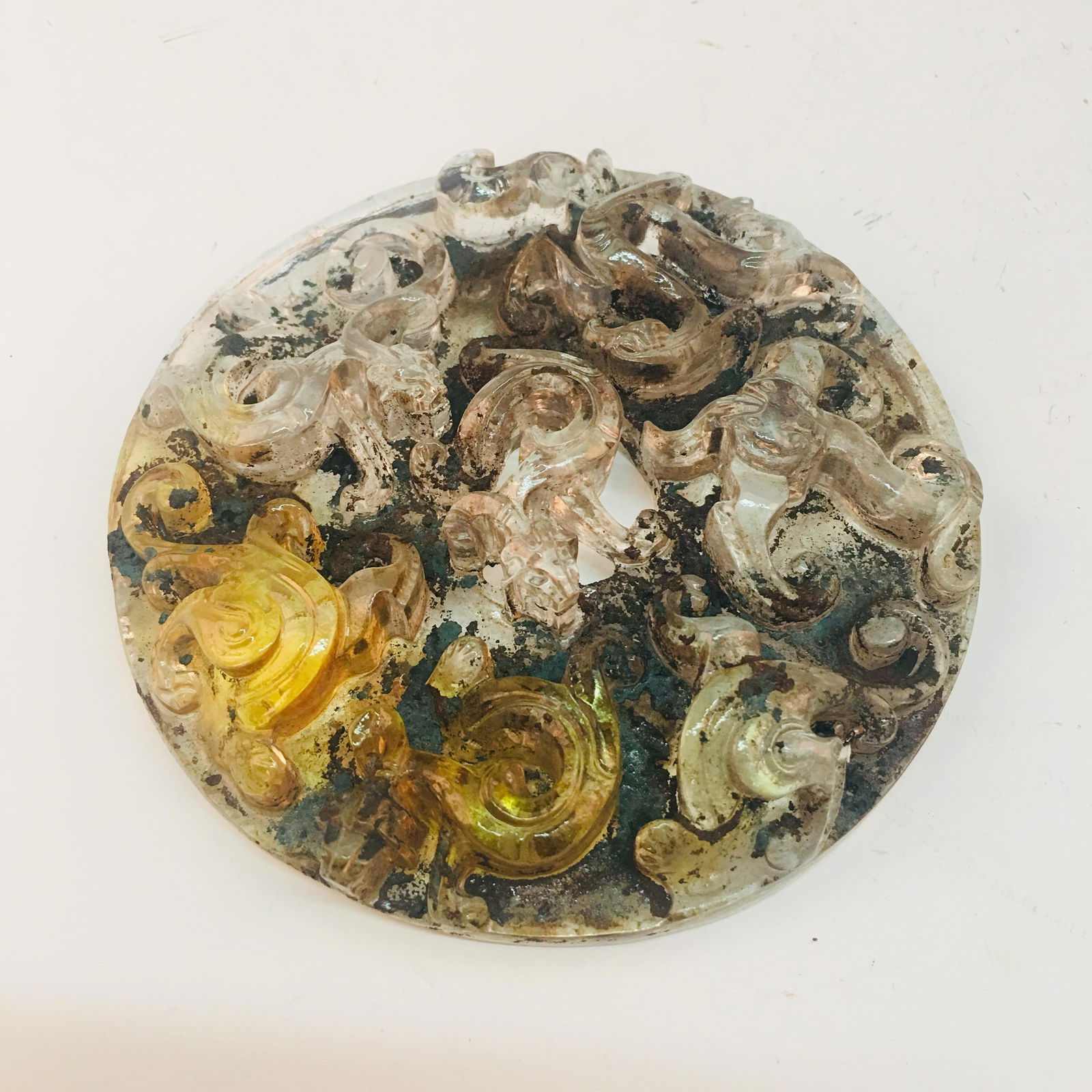 Chinese Coloured Glazed Jade Bi (1 of 6)