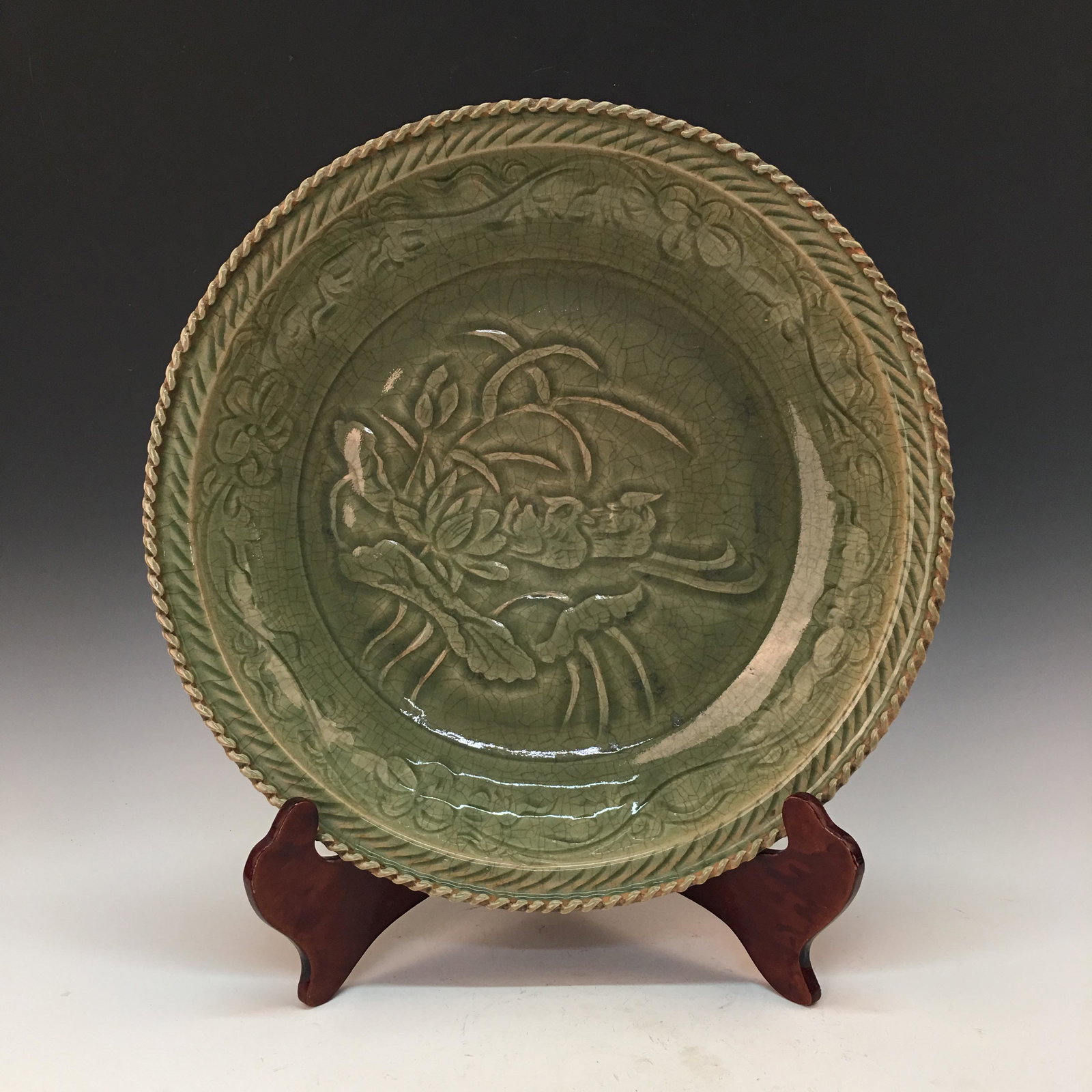 Chinese Longquan Kiln Plate: Chinese Longquan Kiln Plate 3'' H 13'' W 8.4 lb Shipping: We are able to pack and ship this item to an address in the United States via UPS Ground or USPS Priority Mail for $30.00. Tracking informatio