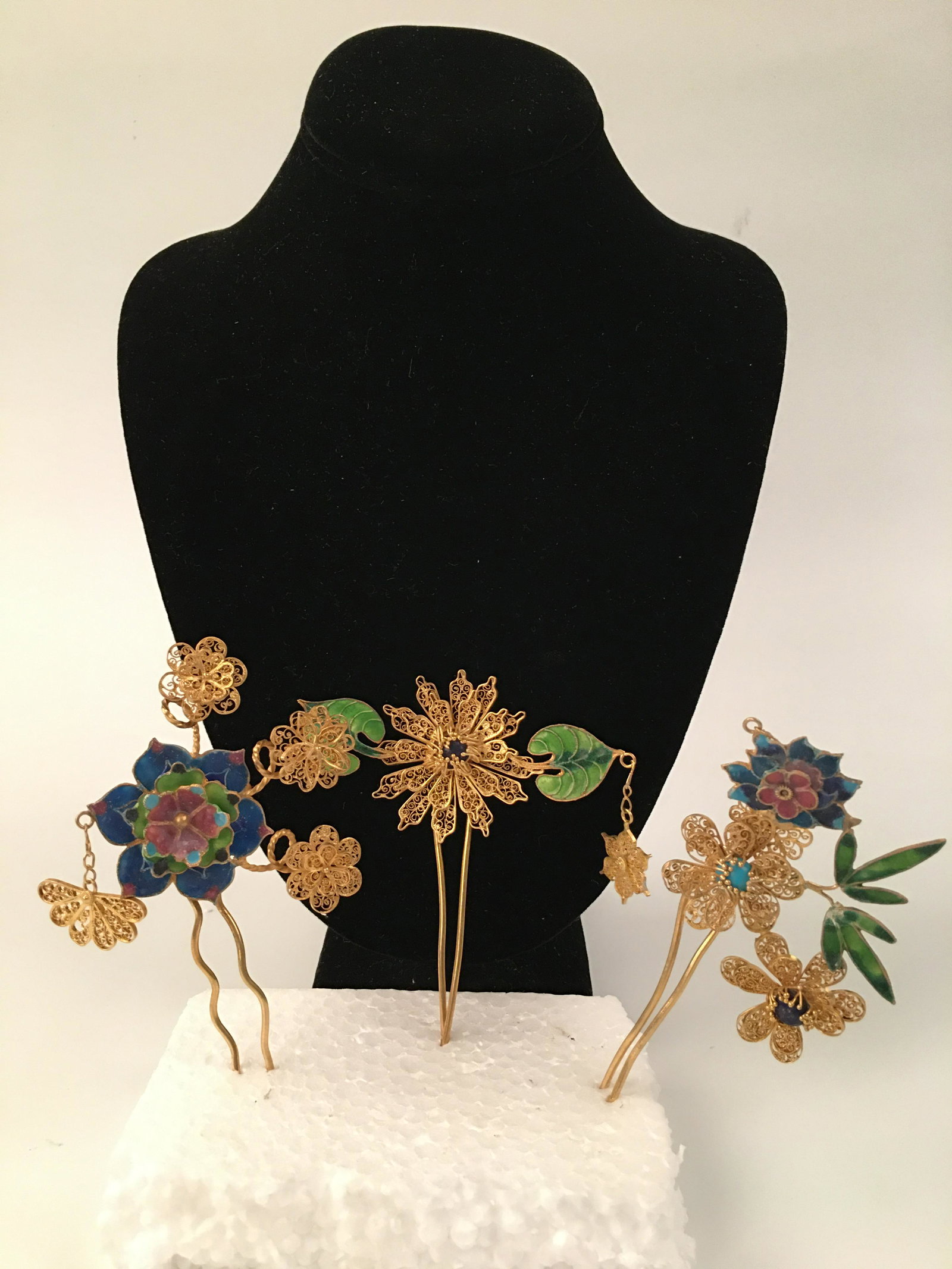 Chinese Gilt Bronze Hair Clip 3 Pieces (1 of 7)