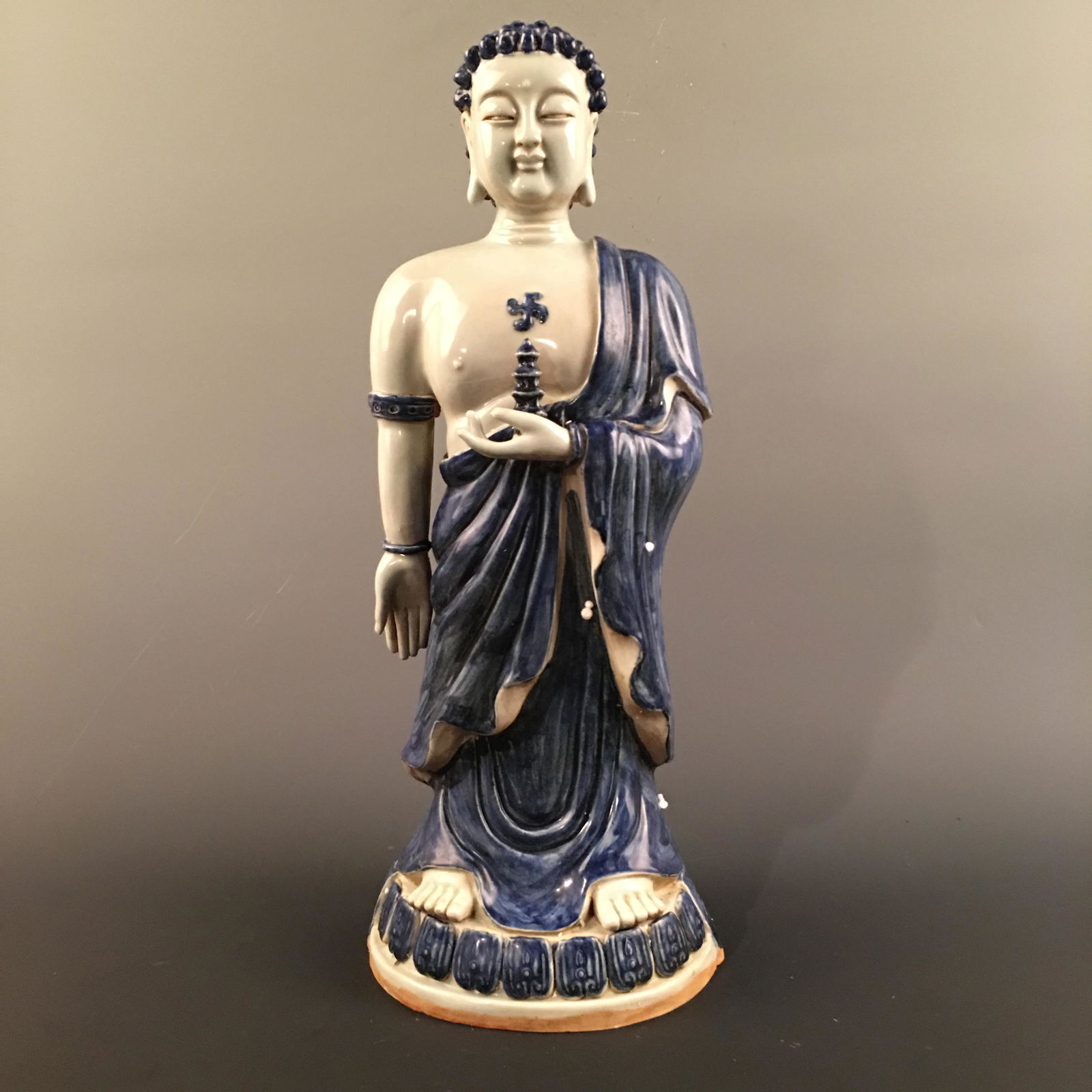 Chinese Blue-White Buddha Statue (1 of 9)