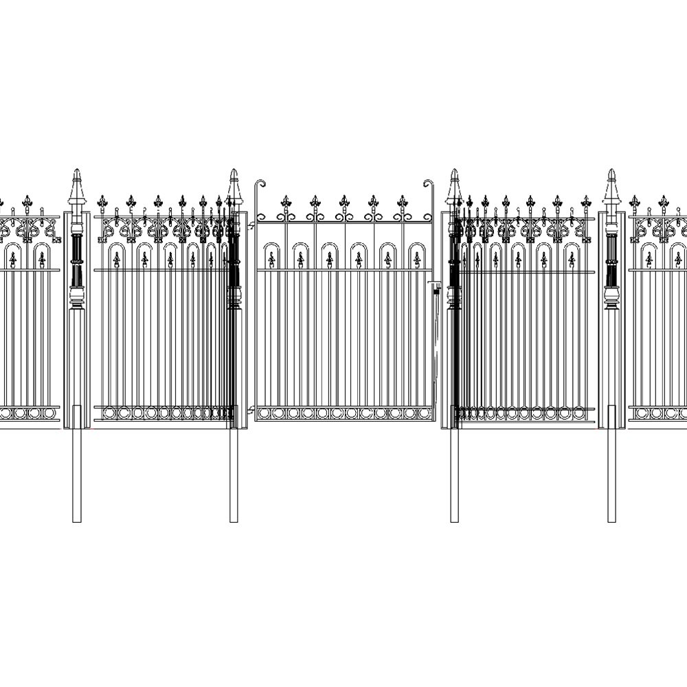 9177 Cast Iron Entry Gate & Fencing: Country of Origin: USA Style: Victorian Maker: Antiquarian Traders Condition: Restored Year: 21st C. Victorian style entry gate and fencing. Here's the deal . . . this fence is designed by Antiquarian
