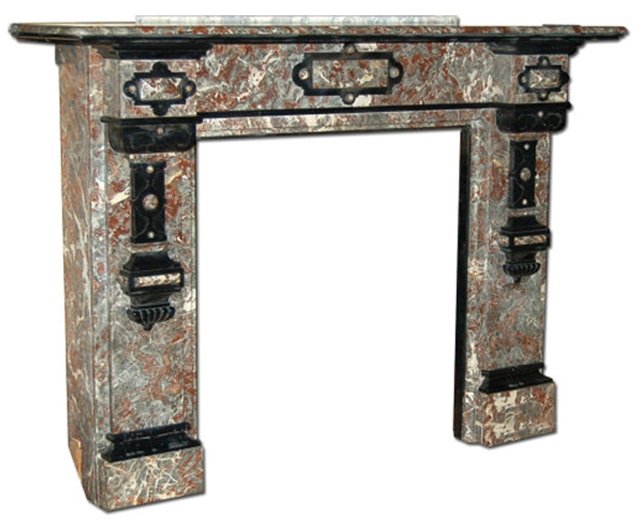 7062 French Breccia Violetta Marble Fireplace Mantel Feb 26