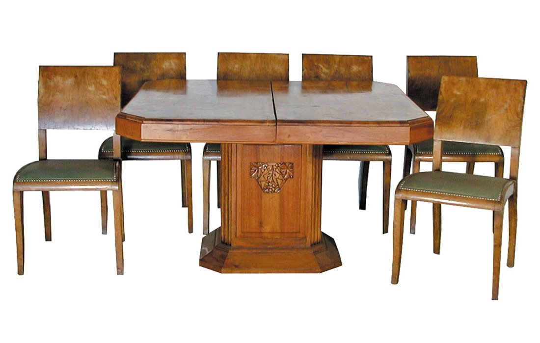 1163 7-Piece Art Deco Dining Set c. 1925 (1 of 1)