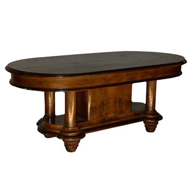 4562 French Art Deco Oval Dining Table with Substantial (1 of 1)