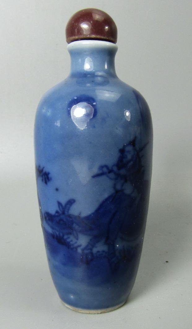 Blue glazed porcelain snuff bottles of Qing Dynasty in (1 of 5)