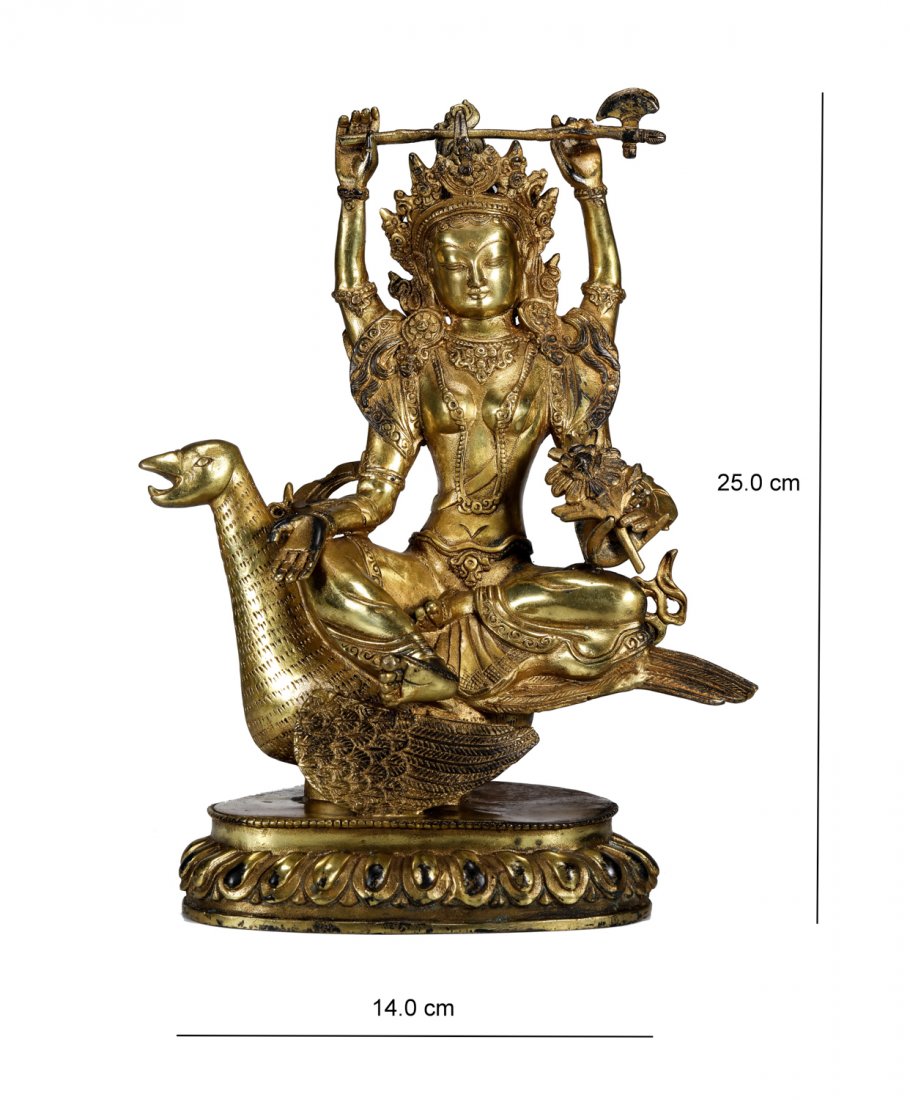 Indian Buddhist gold-plated bronze Buddha statue (1 of 3)