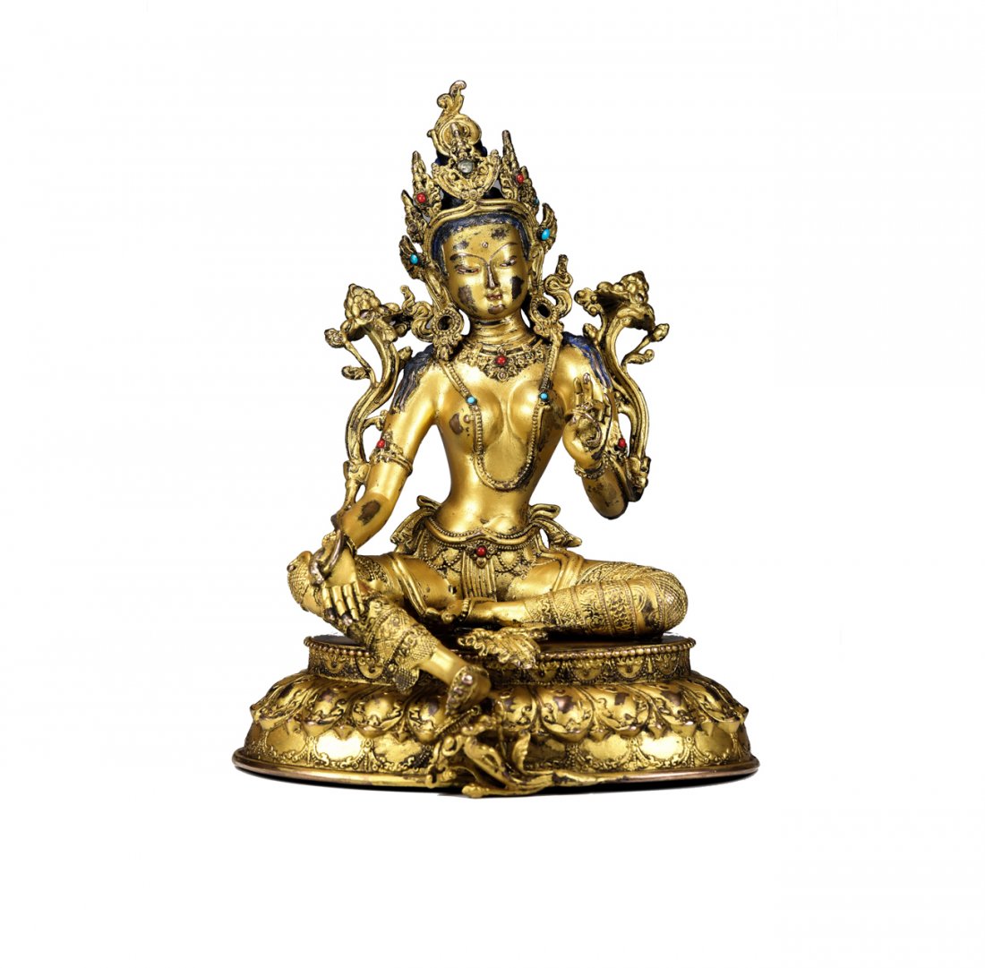 Buddhism Copper gilt Buddha statue (1 of 4)