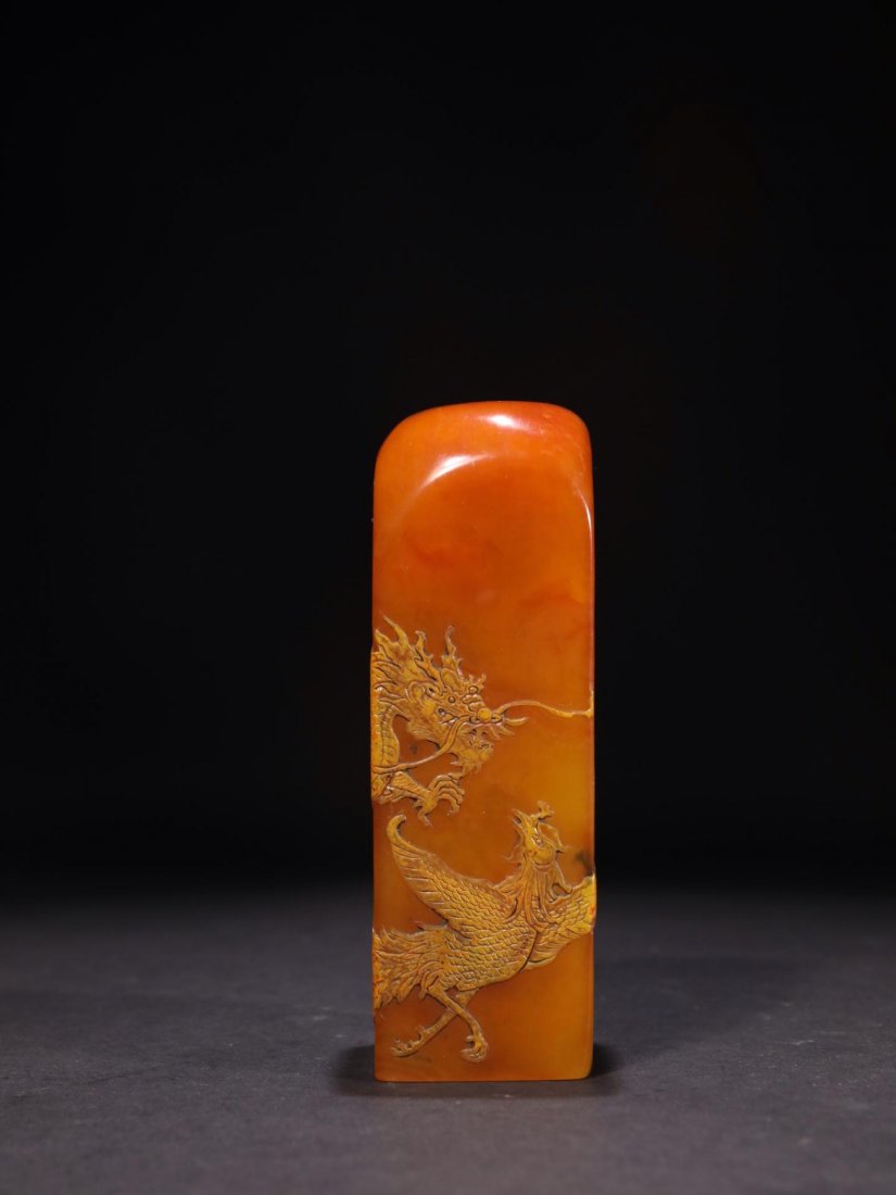 Tian Huang jade Dragon and Phoenix Seal (1 of 9)