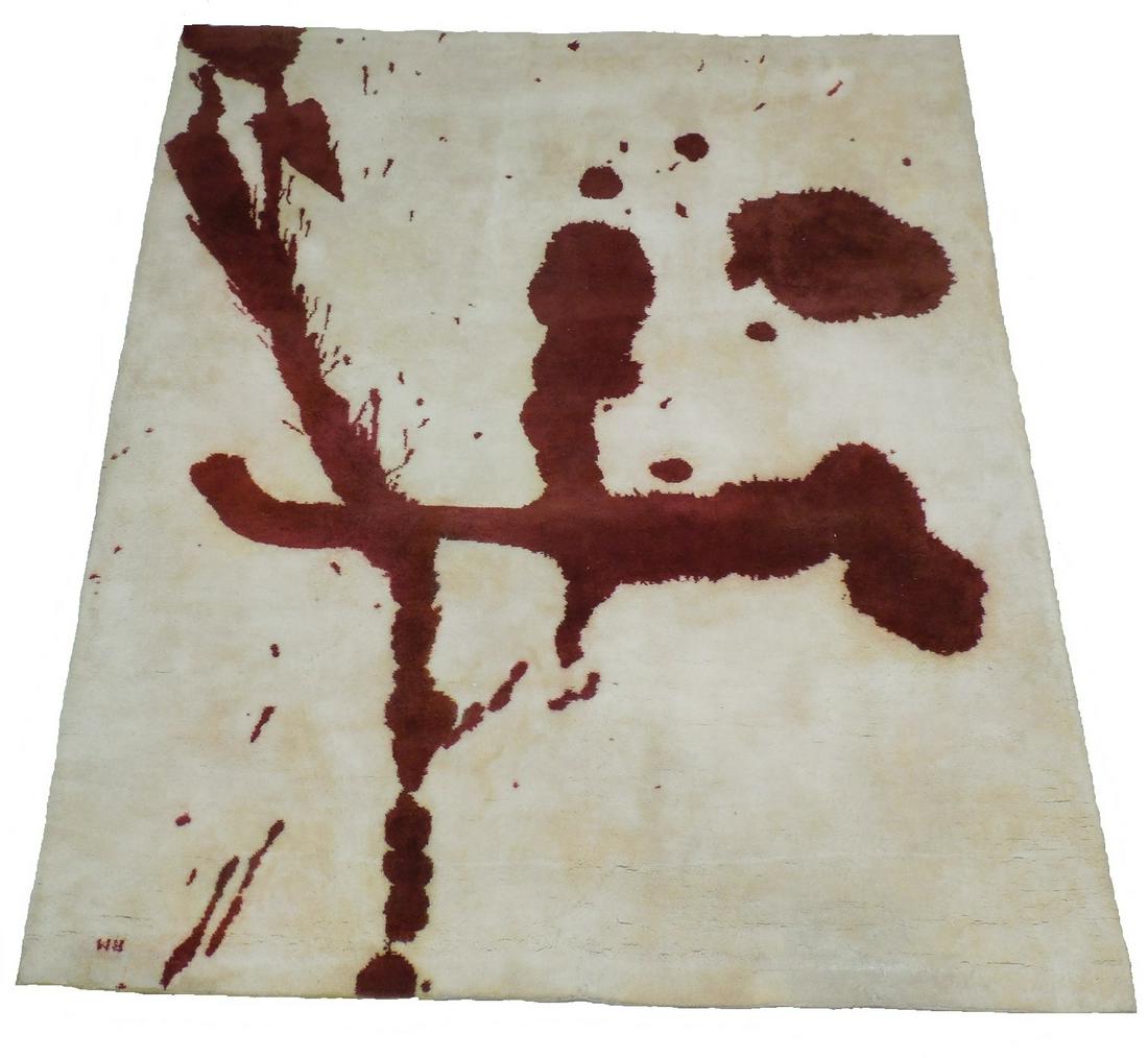 Robert Motherwell - Burnt Sienna (After Robert: Wool tapestry after Motherwell from the propsed edition of 20. Notes: Robert Motherwell, alongside Jackson Pollock, Mark Rothko, and Willem de Kooning, made up the quartet of American abstract painte