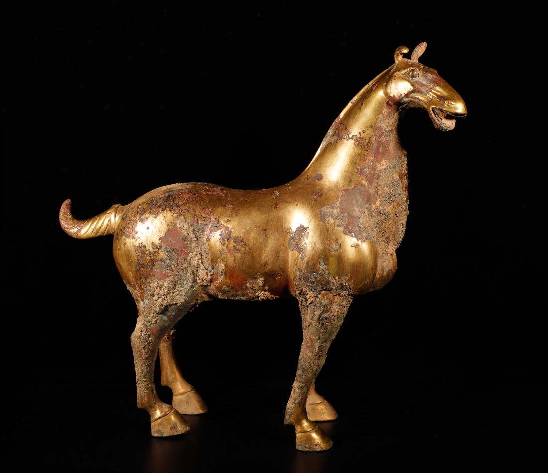 Han Gilt-Bronze Standing Horse (1 of 6)