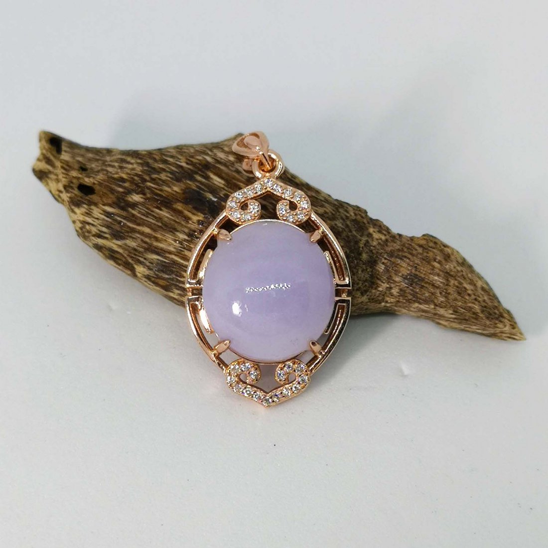 A Fine Burmese Natural Lavender Jadeite Pendant (1 of 1)