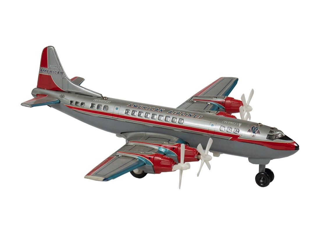 American Airlines Electra II Tin Toy Battery Op Plane (1 of 2)