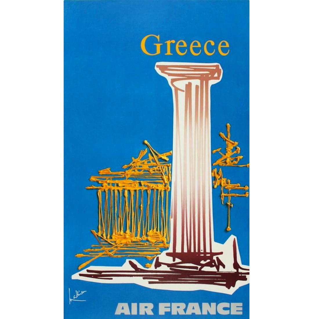 Air France GREECE Travel Poster 1967 (1 of 1)