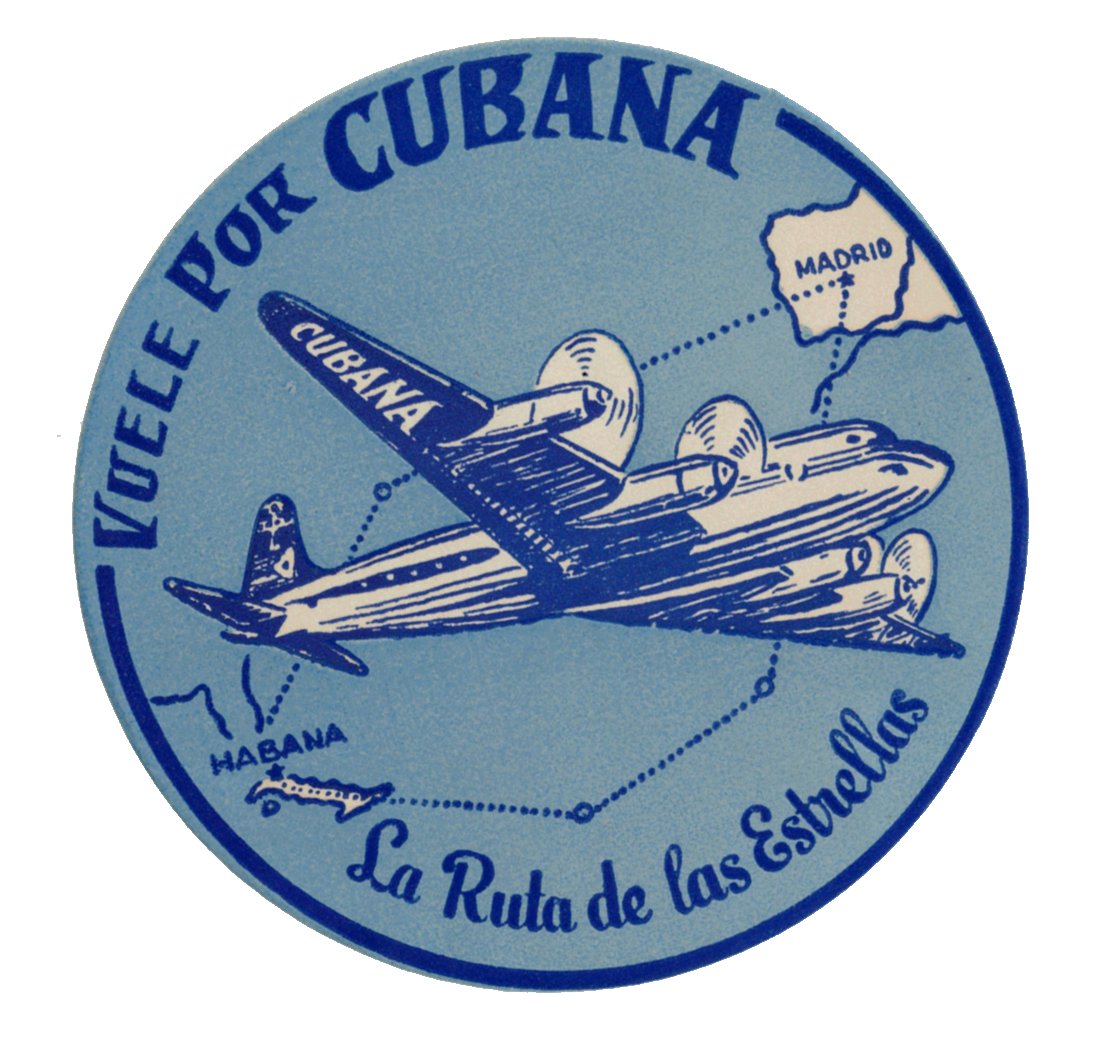 CUBANA Airlines Luggage Decal: CUBANA Airlines Luggage Decal 3 1/8" diameter