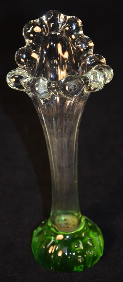 Heavy green bottom vase: in great condition no chips/cracks