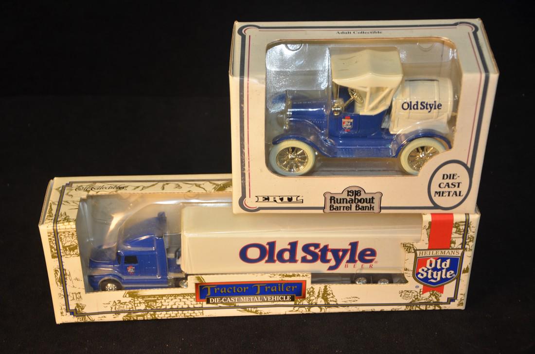 Die cast Old Style beer trucks: New in box. Die cast metal truck