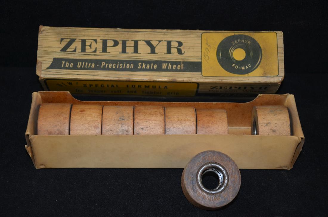 Vintage Zephyr Wooden Skate Wheels: Up for auction is a box of original Zephyr wooden roller skate wheels that are still in the original box. These wheels have never been used.