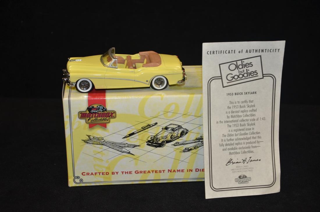 Match Box Die cast 1953 Buick Skylark: Up for auction is a Match Box Collectible Diecast 1/43 scale with the original box and paper work 1953 Buick Skylark .