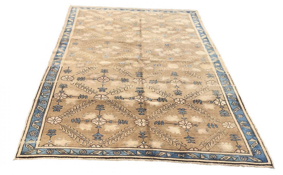 Turkish  Old Oushak Carpet Rug 5'4" x 8'8" (1 of 5)