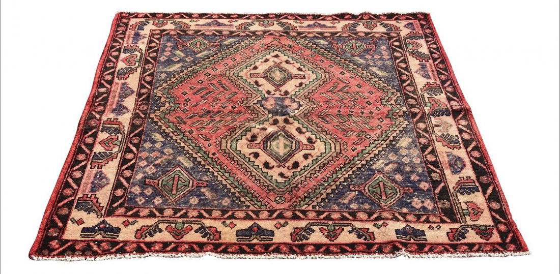 Old Persian Square Rug Carpet 5'2" x 5'2" (1 of 5)