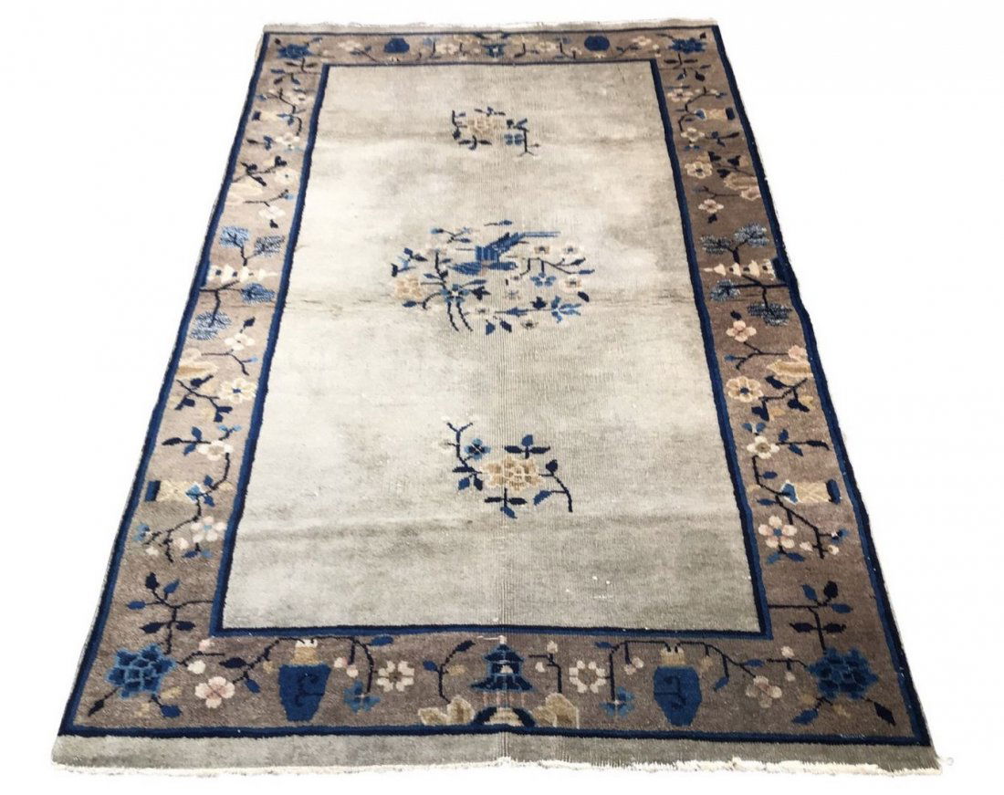 Chinese Wool Kilim Rug Carpet 3'9" x 6'8" (1 of 5)