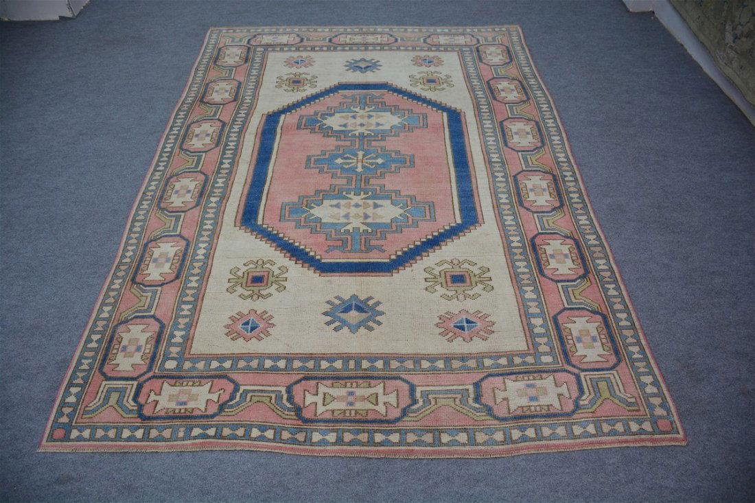 Vintage Turkish Balikesir Wool Rug 6'1" x 8'7" (1 of 5)