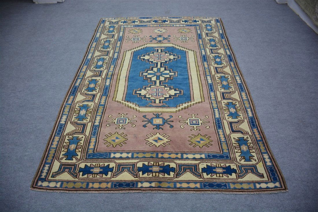Turkish Vintage Pure Wool Balikesir Rug 5'7" x 8'8" (1 of 6)
