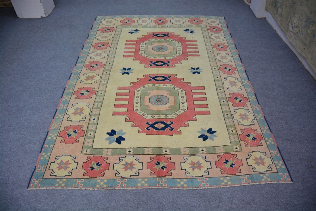 Turkish Vintage Kars Wool Rug 6'8" x 9'9" (1 of 6)